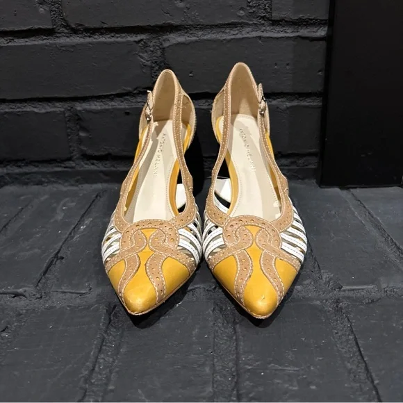 ANTONIO MELANI Yellow and Tan Heels - Picture 1 of 11